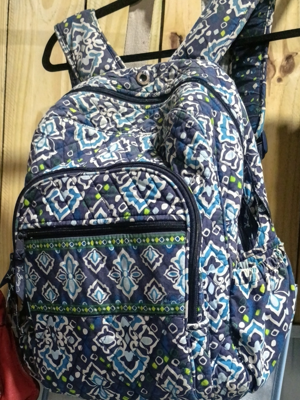 Vera Bradley Quilted Backpack in Blue Multi Pattern